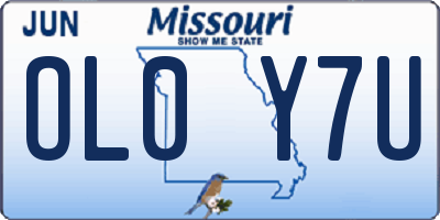 MO license plate OL0Y7U