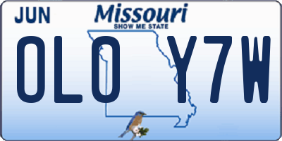 MO license plate OL0Y7W