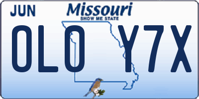 MO license plate OL0Y7X