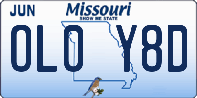 MO license plate OL0Y8D