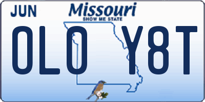MO license plate OL0Y8T