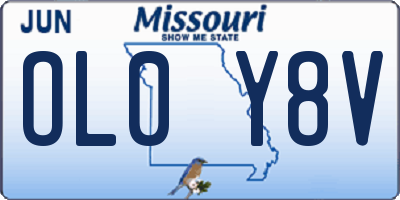 MO license plate OL0Y8V