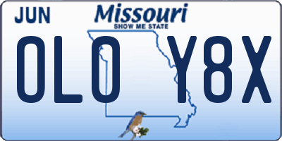 MO license plate OL0Y8X