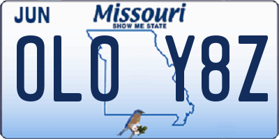 MO license plate OL0Y8Z