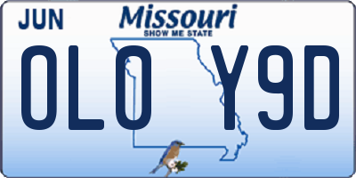 MO license plate OL0Y9D