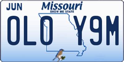 MO license plate OL0Y9M