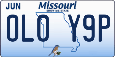 MO license plate OL0Y9P