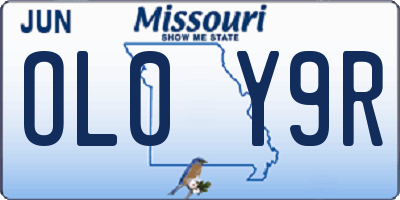 MO license plate OL0Y9R