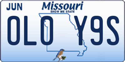 MO license plate OL0Y9S