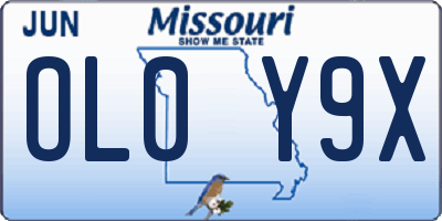 MO license plate OL0Y9X