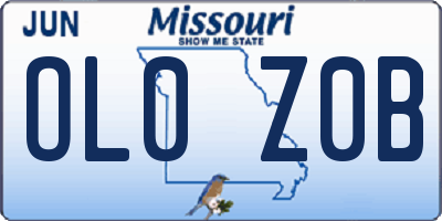 MO license plate OL0Z0B