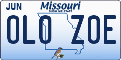 MO license plate OL0Z0E