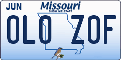 MO license plate OL0Z0F