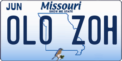 MO license plate OL0Z0H