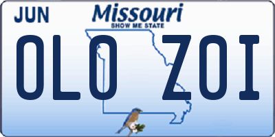 MO license plate OL0Z0I