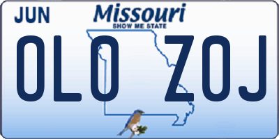 MO license plate OL0Z0J