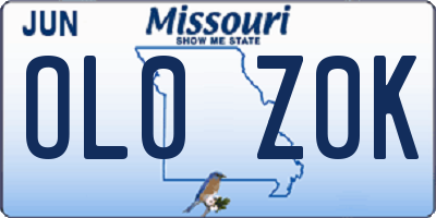 MO license plate OL0Z0K