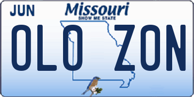 MO license plate OL0Z0N