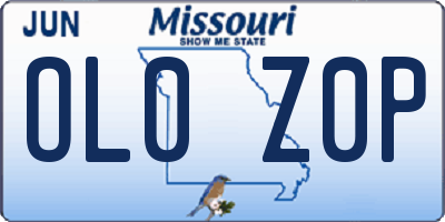 MO license plate OL0Z0P