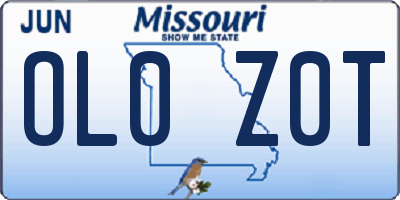MO license plate OL0Z0T