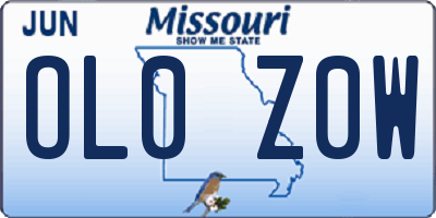 MO license plate OL0Z0W