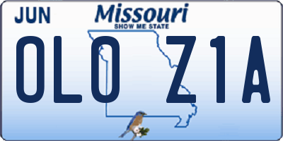 MO license plate OL0Z1A