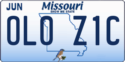 MO license plate OL0Z1C