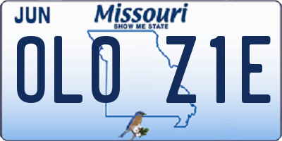 MO license plate OL0Z1E