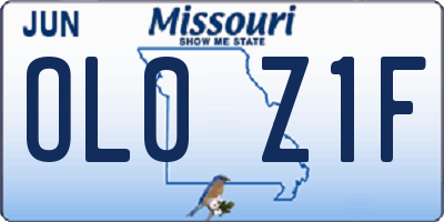 MO license plate OL0Z1F