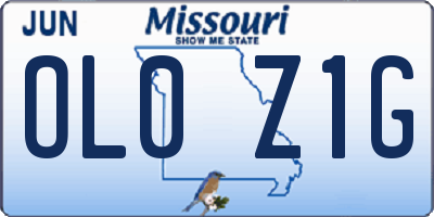 MO license plate OL0Z1G