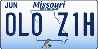 MO license plate OL0Z1H