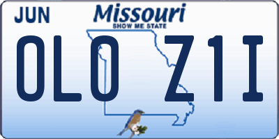 MO license plate OL0Z1I