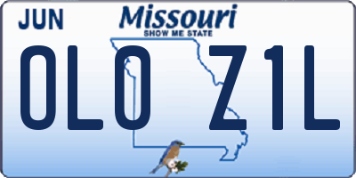 MO license plate OL0Z1L