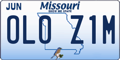 MO license plate OL0Z1M