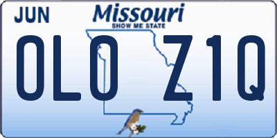 MO license plate OL0Z1Q