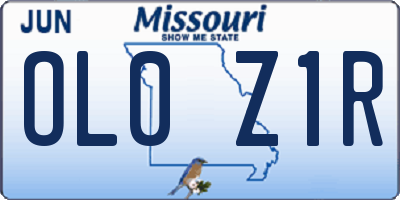 MO license plate OL0Z1R