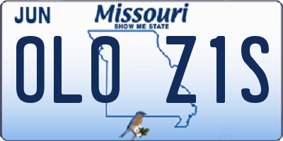MO license plate OL0Z1S