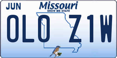 MO license plate OL0Z1W
