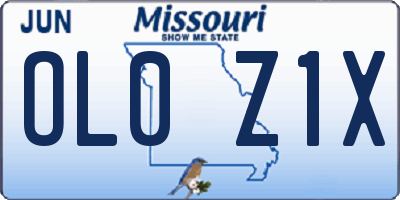 MO license plate OL0Z1X