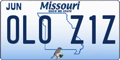 MO license plate OL0Z1Z