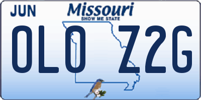 MO license plate OL0Z2G