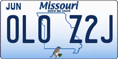 MO license plate OL0Z2J