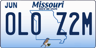 MO license plate OL0Z2M