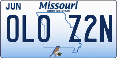 MO license plate OL0Z2N