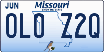 MO license plate OL0Z2Q