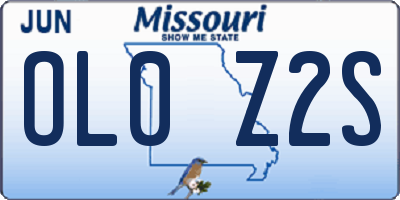 MO license plate OL0Z2S