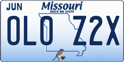 MO license plate OL0Z2X