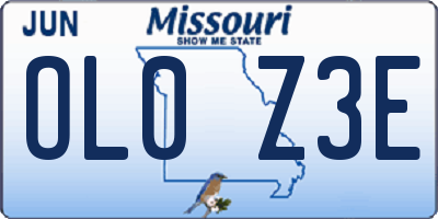 MO license plate OL0Z3E