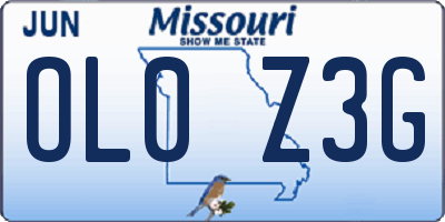 MO license plate OL0Z3G