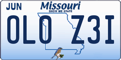 MO license plate OL0Z3I